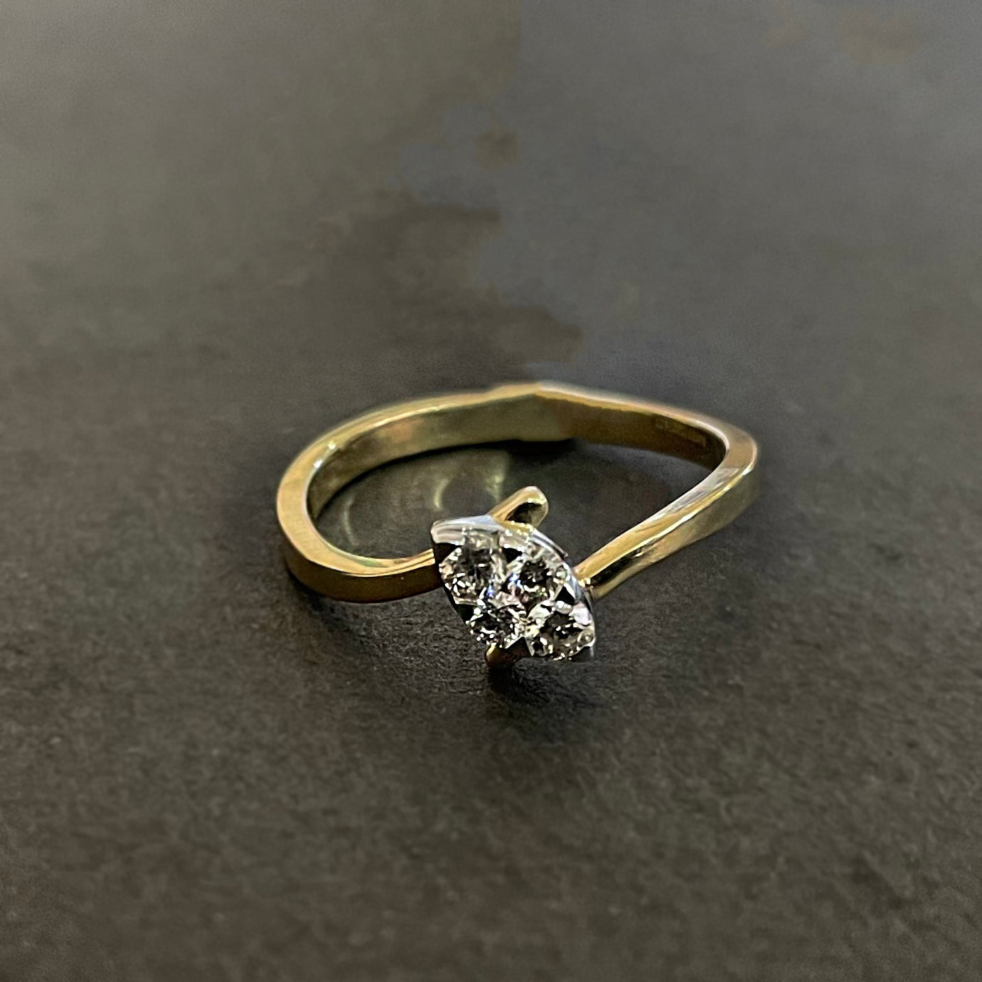 IGI Certified 18K Gold Marquise Shaped Diamond Ring